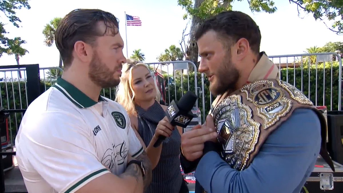 The road to #AEWAllIn London is heating up! Will Ospreay • ウィル・オスプレイ shares his thoughts on who he could face at Wembley Stadium, but #AEW World Champion Maxwell Jacob Friedman™️ has something to say! Watch #AEWDynamite on TBS + HBO Max