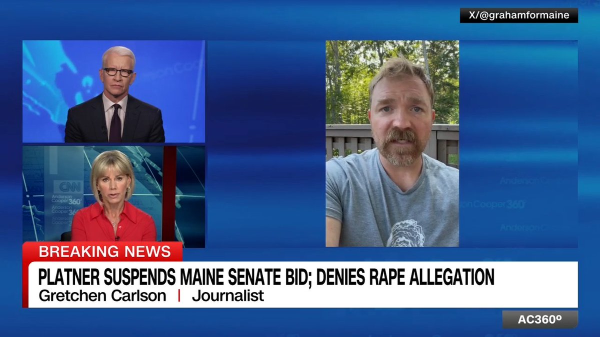 Journalist Gretchen Carlson slams Graham Platner's statement suspending his Senate campaign as "a disgusting display of hubris" and the "typical cry of assaulters" after Platner continued to deny the rape allegation against him.