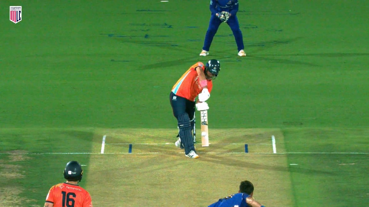 One of the most perfect cricket shots you'll ever see 🤯 Lhuan-dre Pretorius sends this six sailing a whopping 302ft ☄️