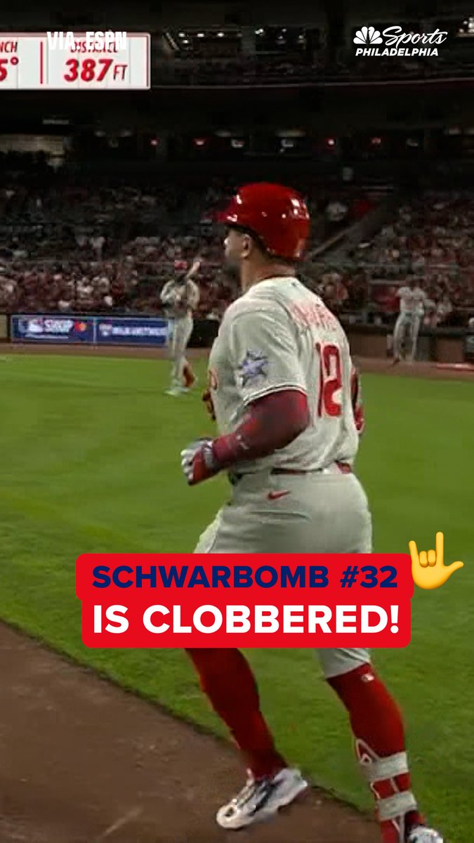 Kyle Schwarber hit his 32nd home run tonight. That is now the most in Phillies history before the All-Star break, passing Mike Schmidt.