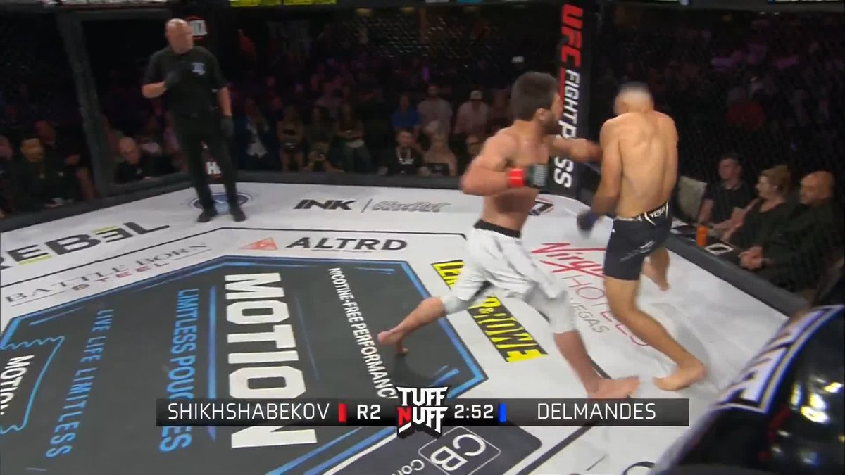 He defends the welterweight title! 👑 Undefeated Shamil Shikhshabekov wins by TKO in round 2! [ #TNU155 | Live on UFC Fight Pass ]
