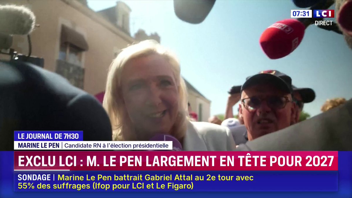 🔴 SONDAGE IFOP-LCI : Marine Le Pen largement en tête pour la présidentielle 2027