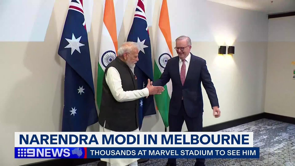 Narendra Modi has praised Australia's relationship with India during the world leader's trip to Melbourne. Edward Godfrey #9News