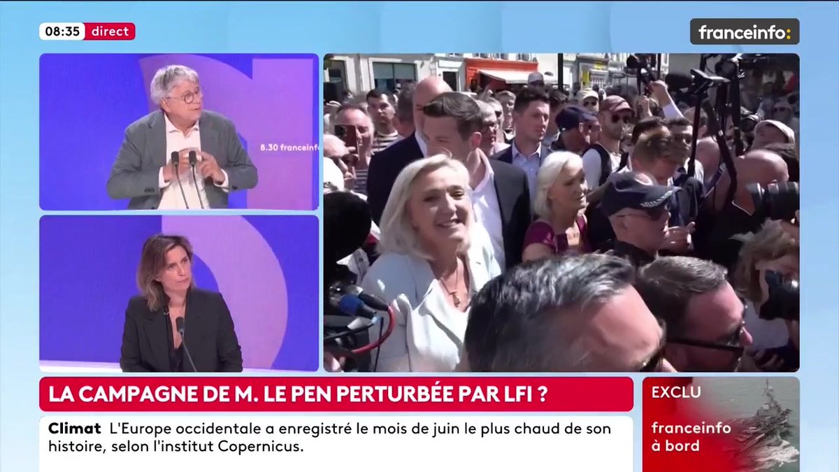 🔴 M. Le Pen lance sa campagne ➡️ "Dans les faits, la condamnation de M. Le Pen n'est pas effacée. Ce qui est suspendu, ce sont les peines. La seule raison pour laquelle elle a fait appel à la Cour de cassation, c’est pour éviter le bracelet", dit Éric Coquerel, député LFI