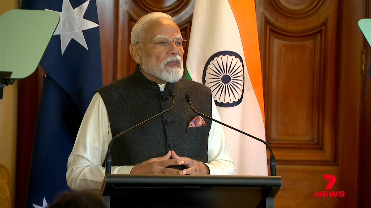 A plane load of Sydney's Indian community have chartered a special flight to Melbourne to see their country's leader, Prime Minister Narendra Modi. He's here to buy our uranium, and is getting the full rock star treatment. #auspol