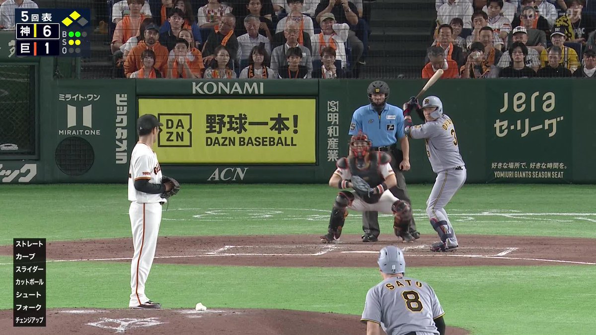 猛虎打線襲来 大山悠輔 マルチ安打＆4打点！ タイガース5回ですでに8得点！ ⚾️巨人×阪神 #阪神タイガース #だったらDAZN