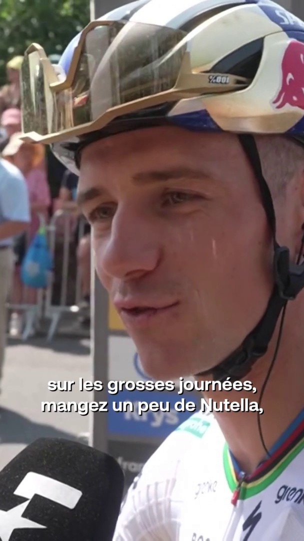 Le secret d'Evenepoel pour les grosses journées comme aujourd'hui ? Un petit extra Nutella 🤩😅 #TDF2026 #LesRP