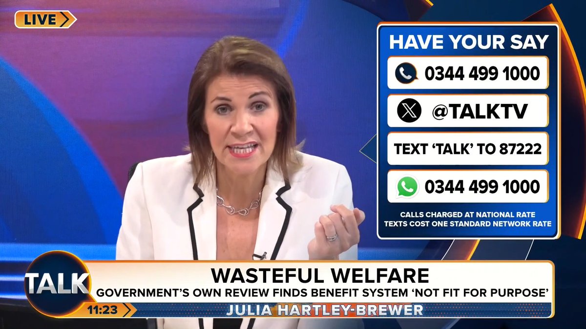 🚨"We have changed the definition of disabled to mean people WITHOUT disabilities" Julia Hartley-Brewer rages at people abusing disability benefits and calls for the return of more SHAME in society for people who claim benefits they don't need. Julia Hartley-Brewer