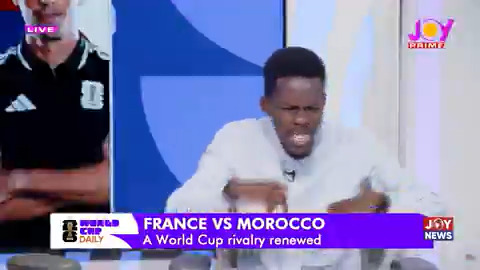 “AFCON is coming again. Ghana Premier League is coming. Don’t complain about refereeing.” Dani K on the appointment of all-Argentine officials for the France 🇫🇷 vs Morocco 🇲🇦 game. #JoySports
