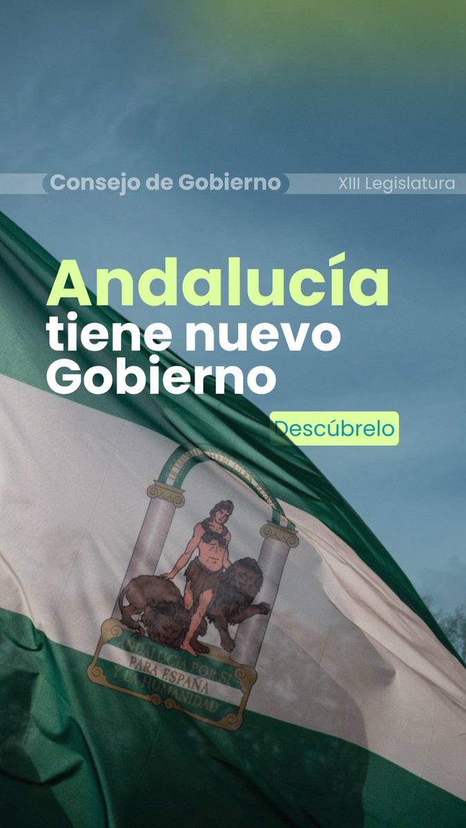 Este es el nuevo Gobierno de Andalucía. Un equipo con experiencia, formado por siete consejeras y seis consejeros, que dará estabilidad y trabajará con plena dedicación por el progreso económico y social de nuestra tierra. ¡Arrancamos con mucha ilusión!