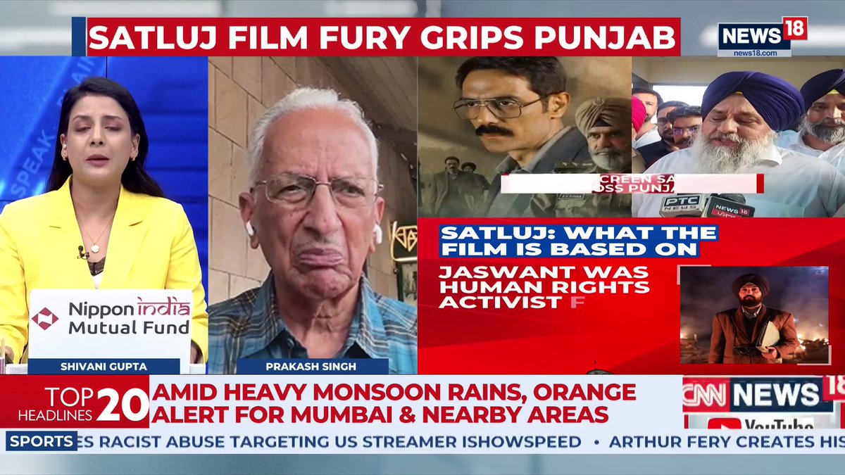#Satluj | KPS Gill was a brave officer who led Punjab from the front. Terrorism would have dragged on for a much longer time if not for him. Terrorists were being fully supported by Pakistan. Mr Gill was a dynamic leader: Prakash Singh, Fmr, IPS & DG BSF #PlainSpeak | Shivani Gupta