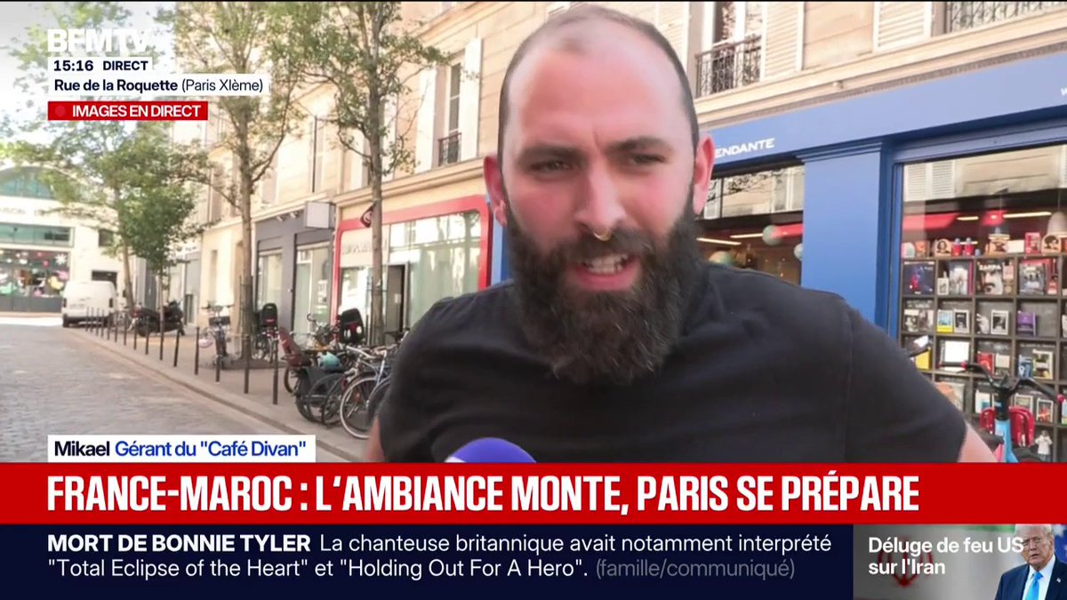 France-Maroc: "On a adapté nos effectifs pour l'évènement", raconte ce gérant du "Café Divan" à Paris