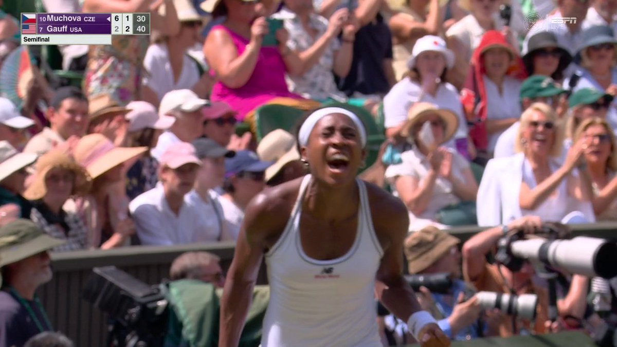 Coco Gauff gets the break as she tries to rally against Karolรญna Muchovรก in the semifinals ๐ Watch now on ESPN ๐ฟ