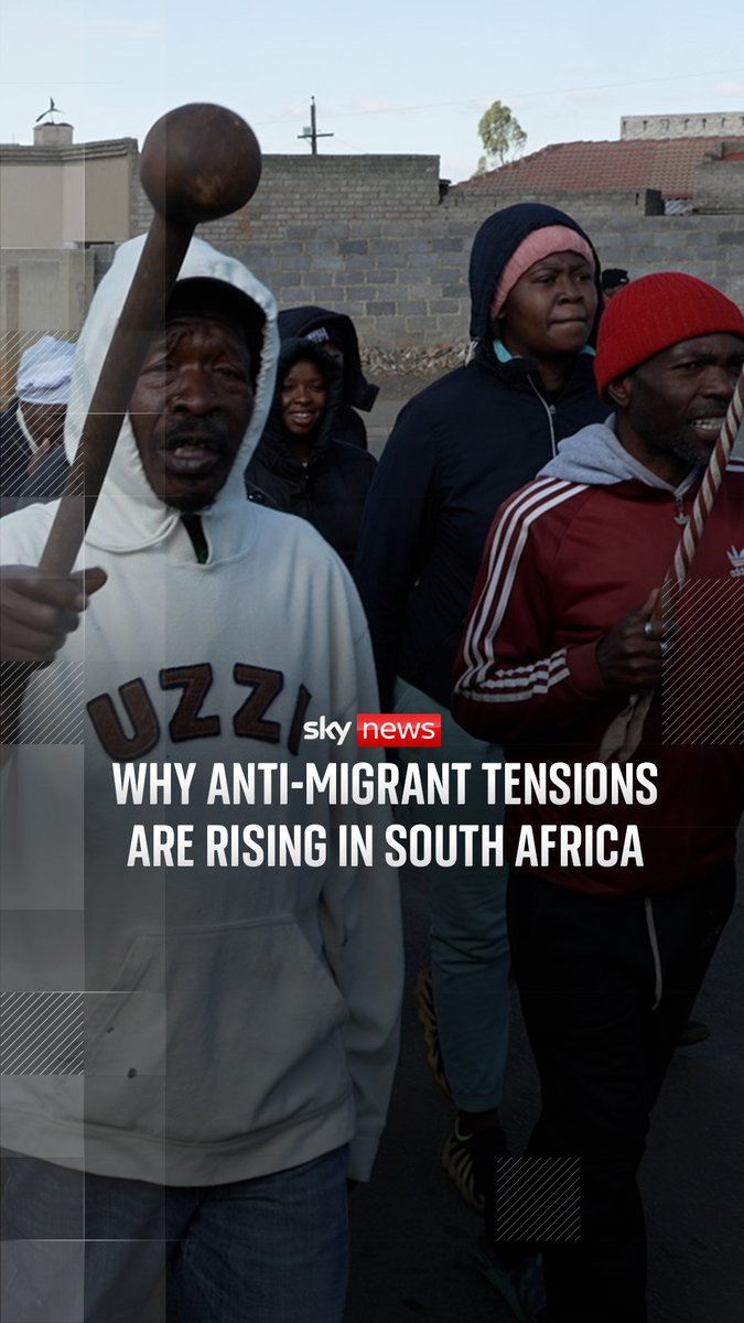 Thousands of citizens from Malawi, Zimbabwe, Mozambique and other African countries have fled South Africa in recent weeks, after a deadline for foreigners to leave the country, set by groups opposed to illegal migration. Sky's Yousra Elbagir follows a group targeting migrants in Johannesburg and an activist working to protect them. Watch the full video here:
