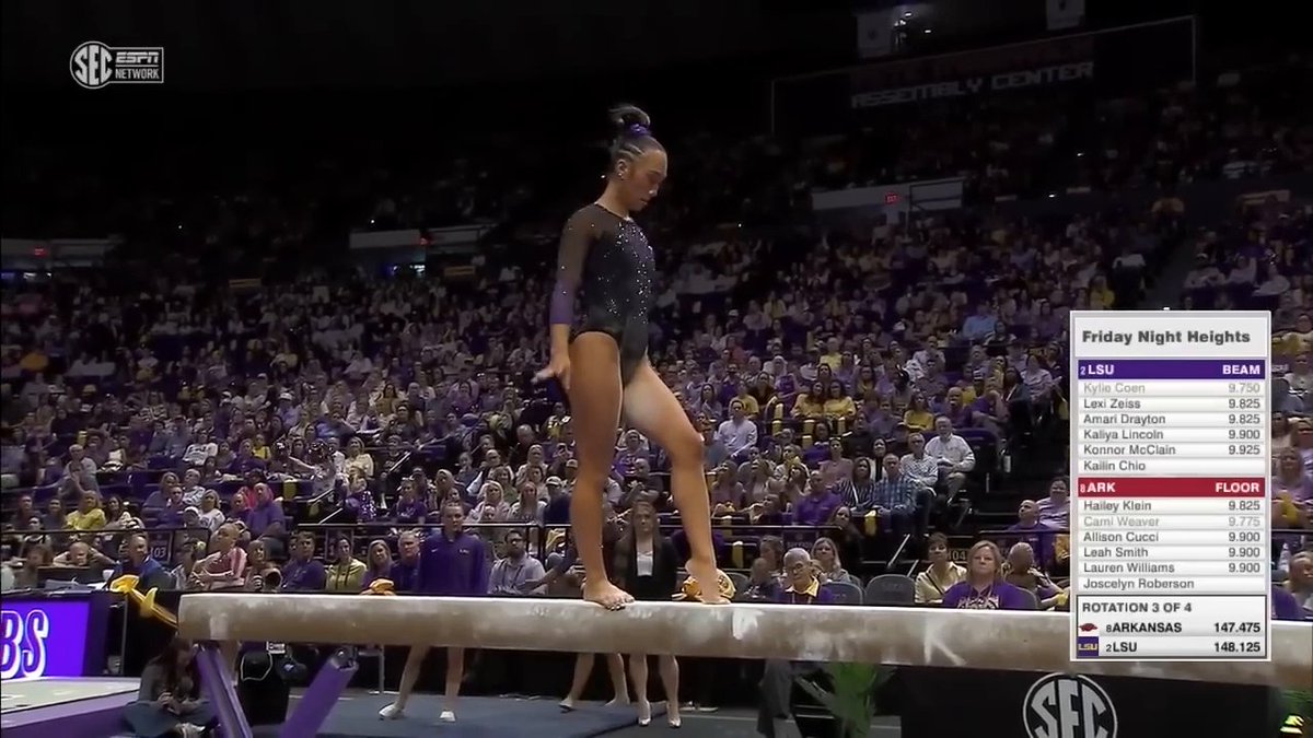 Three perfect 10s in one night. Kailin Chio, you are incredible 👑 @lsugym | #SECNTakeover