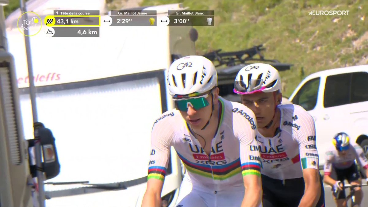The moment Del Toro launched Pogacar to a new record on Tourmalet. 🚀 Not gonna lie, at that moment I thought they will arrive hand-in-hand and the Tour is over, it was so brutal. I mean the Tour IS over but Torito is still human, thank God.