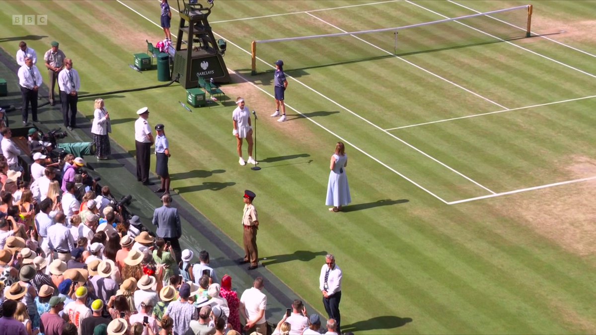 "I'm good, I'm good... I'm good." 😂 We think Karolina can't quite believe that she's landed herself in the Wimbledon final! 🙌
