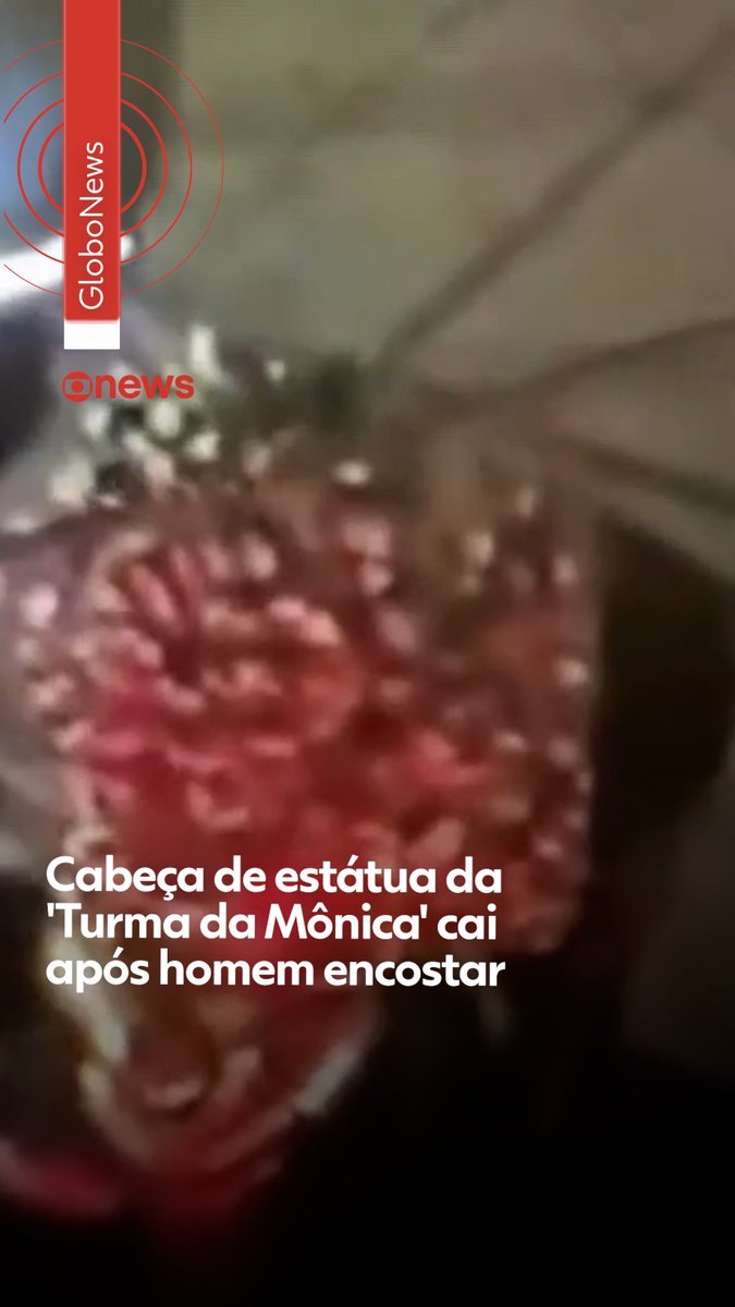 Cabeça de estátua da 'Turma da Mônica' cai após homem encostar na escultura, instalada na Zona Norte de SP #g1