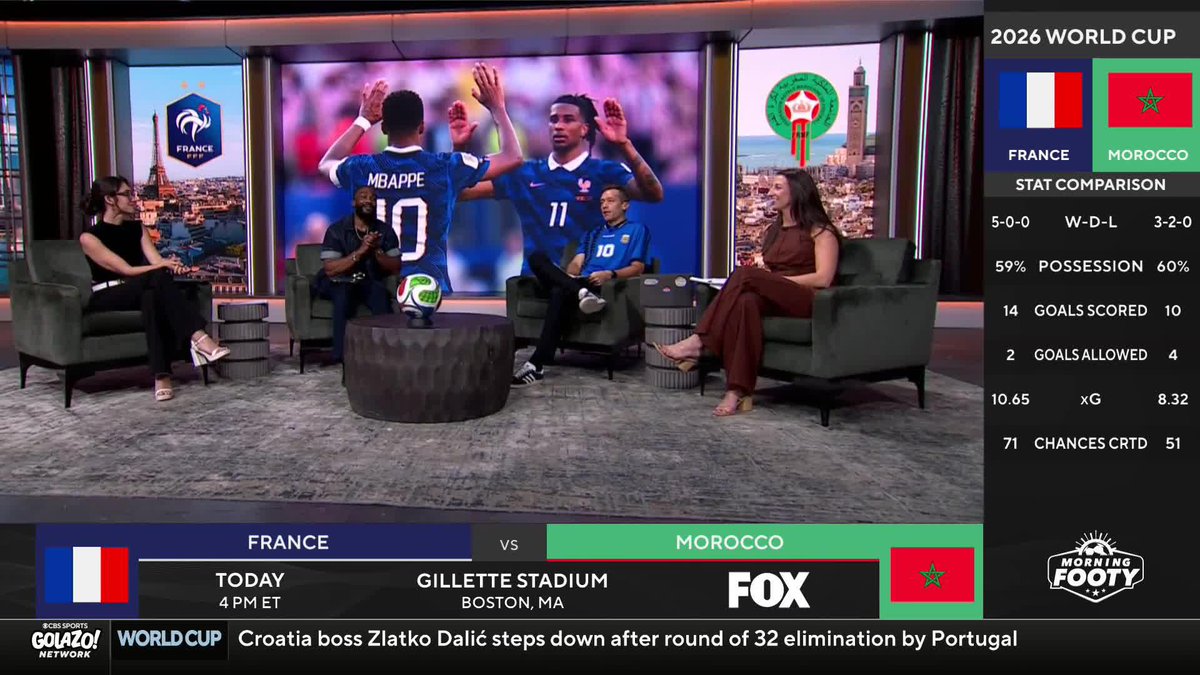 "I'm a 2-1 merchant everybody, deal with it!" 😂 Jimmy Conrad and Lisa Carlin predict France vs. Morocco 🔮