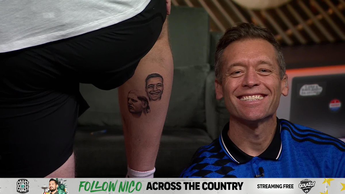 Showing off his new ink 💉🔥 🌻Jon Eimer' tattoo is nearly finished after two hours on Morning Footy 😂