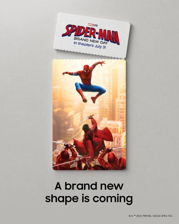 A brand new shape for a Brand New Day. See it unfold at #GalaxyUnpacked on July 22. #Samsung Reserve now: See #SpidermanBrandNewDay exclusively in Theaters July 31st! @spidermanmovie