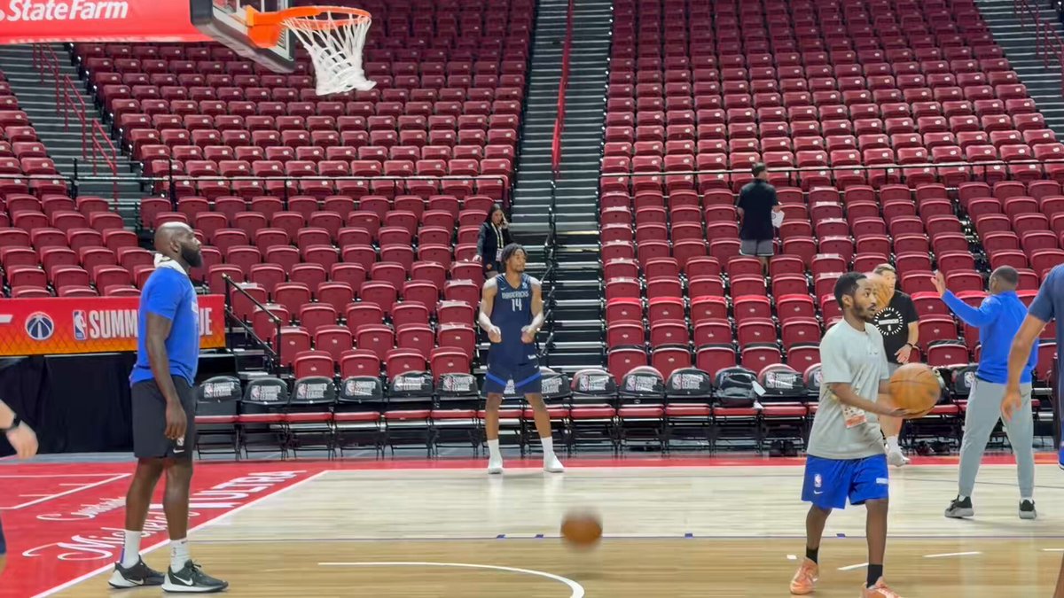 Dallas Mavericks rookie Morez Johnson Jr. working on right corner threes before his Summer League debut tonight.