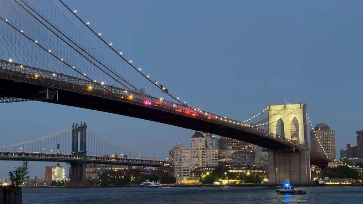 A distressed woman is saved by NYPD officers after climbing the Brooklyn Bridge. Exclusive details: