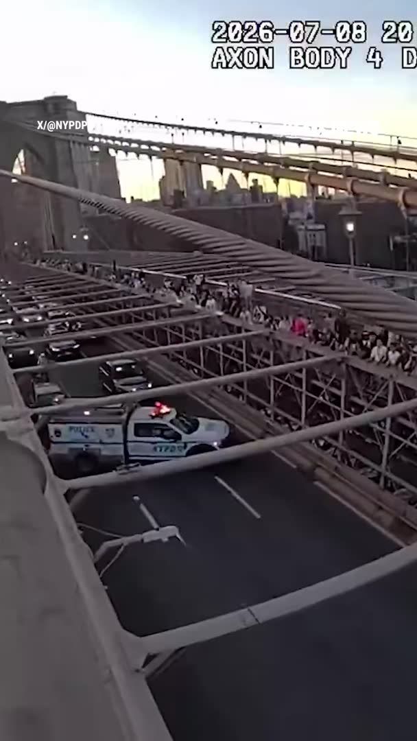 NYPD officers perform a miraculous rescue on the Brooklyn Bridge, saving a woman’s life after she threatened to jump to her death. Emergency Service Unit officers climbed to the top of the bridge to talk to the woman in crisis, waiting nearly an hour for the opportunity to get her to safety. When the moment was right, they safely pulled her back from the edge and brought her back to solid ground unharmed.