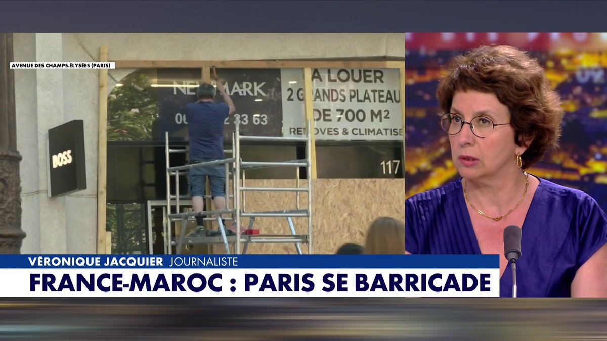 Alors que les commerçants parisiens se barricadent avant le match opposant la France et le Maroc, Véronique Jacquier s'inquiète : «On a vu s'installer en France une délinquance ludique», dans #HDPros2 Toute l'info est à retrouver sur