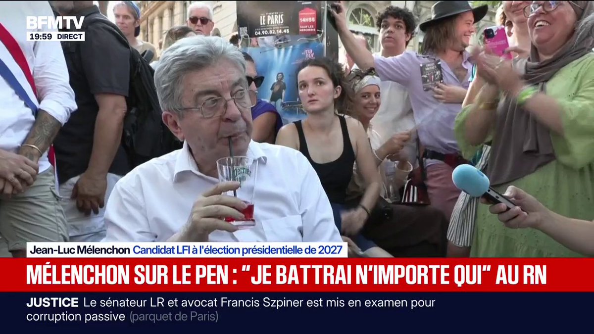 Marine Le Pen, candidate à la présidentielle: "Je la battrai, elle ou n'importe qui d'autre", affirme Jean-Luc Mélenchon, candidat LFI à l'élection présidentielle