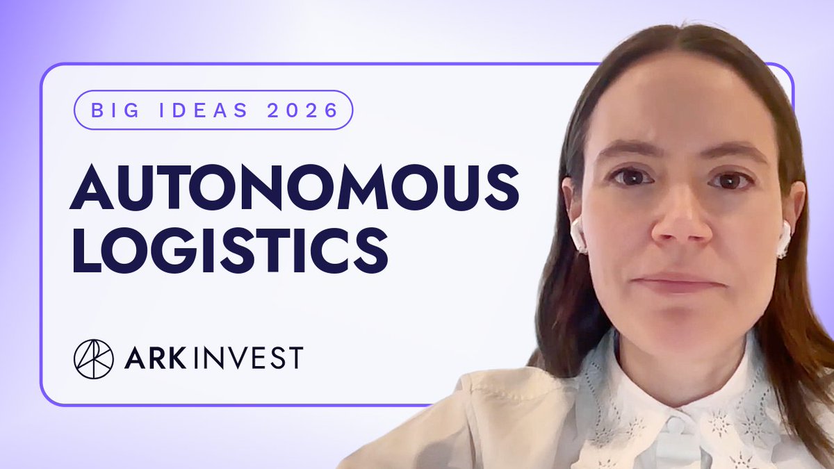 Slashing costs. Cutting delivery times. Tasha Keeney, CFA and Daniel Maguire, ACA walk through autonomous deliveries via drones, rolling robots, and trucks in a Big Ideas 2026 Autonomous Logistics breakdown. Download the full report at to learn more.