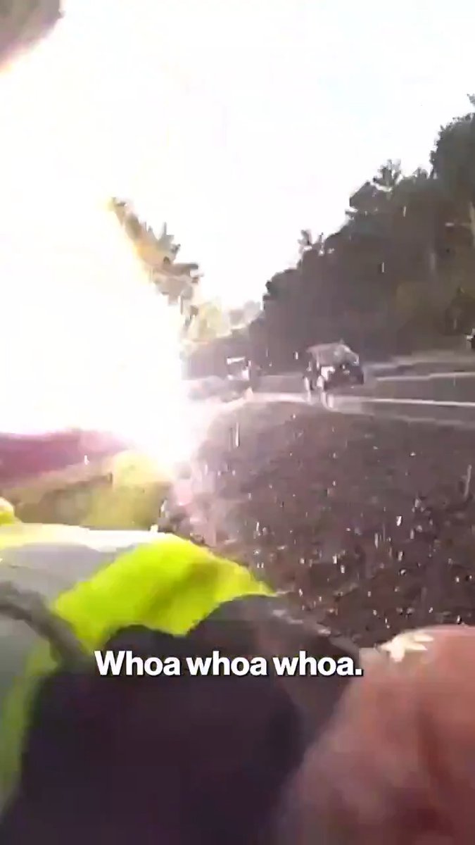 Bodycam from a Coventry (southwest Providence), Rhode Island police officer shows a driver heading into live downed power lines causing a little flash ⚡️👀 According to local media - no one in the vehicle was hurt. Drive accordingly... #police #power #coventry #rhodeisland #generator #education #IQtest #FAFO #learning #providence #cops #dumb
