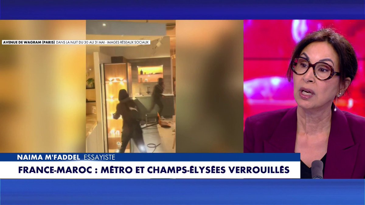«On a les citoyens qu'on mérite, c'est ça le problème», déplore Naïma M'Faddel alors que le match France-Maroc laisse craindre une nuit à haut risque Toute l'info est à retrouver sur