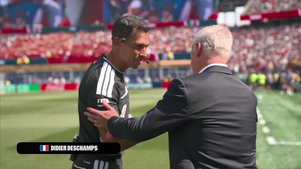 Didier Deschamps SALUDANDO A FACUNDO TELLO y la terna arbitral antes del partido. 🇫🇷🇦🇷 ⚠️