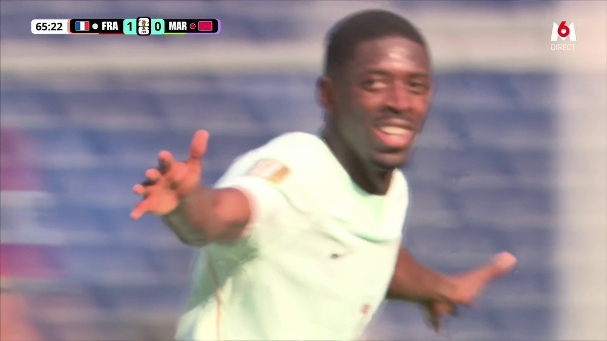 Dembélé fait le break !!! Servi par Mbappé, il frappe à l’entrée de la surface et trompe Bounou ! ⚽️🔥🇫🇷 La France mène 2-0. Suivez le match sur M6 et M6+ #CDM2026 #FIFAWorldCup #FRAMAR