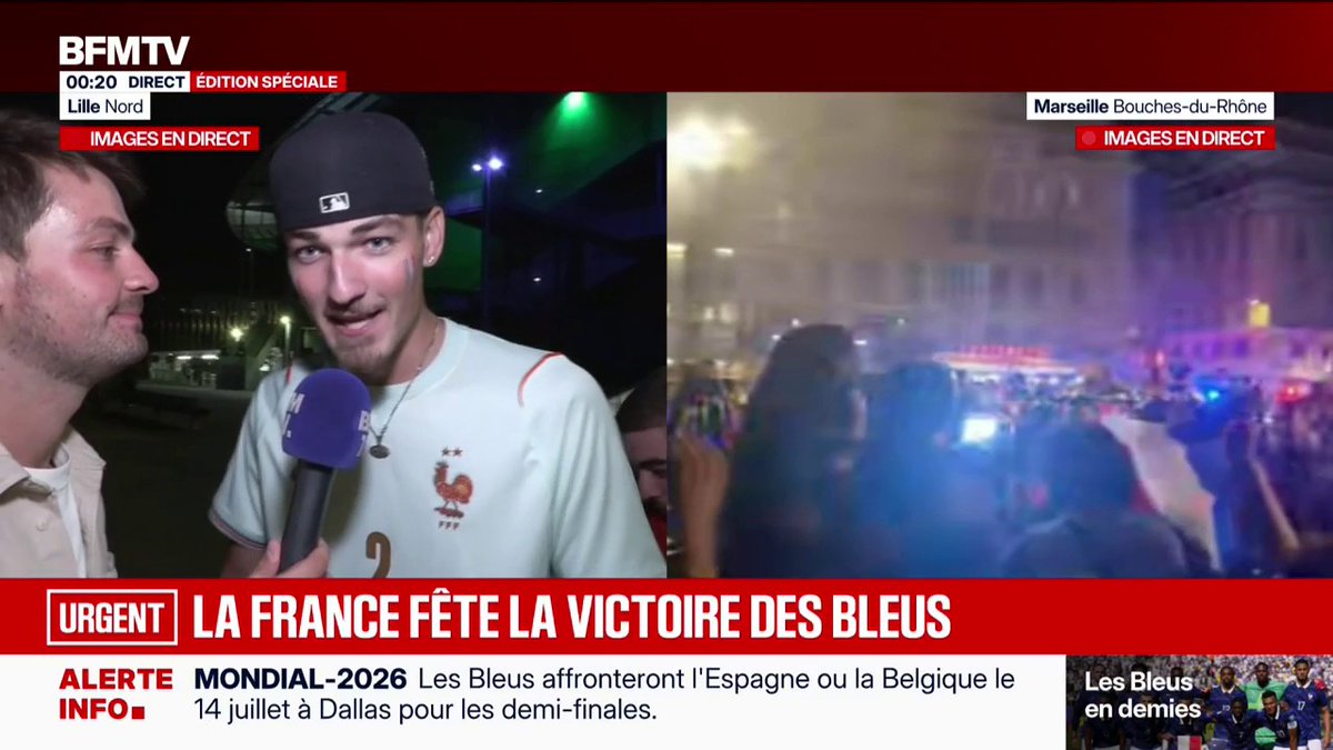 💬 "Le match était incroyable" ➡️ La fête dans les rues de Lille après la qualification des Bleus