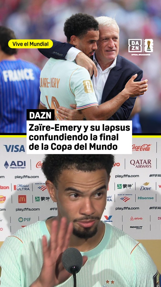 ¡Ups! 🤭 El gracioso lapsus de Zaïre Emery al hablar de llegar a la final del Mundial 😆🇫🇷 #DAZNMundial #FIFAWorldCup