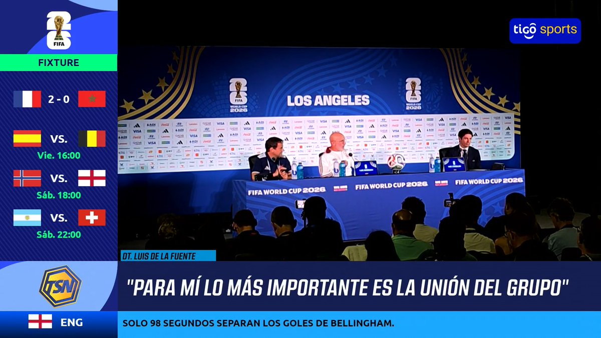 Luis de la Fuente en el SoFi Stadium, previo al juego de mañana ante Bélgica: “lo más importante es la gestión de grupo, de personas, me declaro admirador de Gustavo Alfaro”.