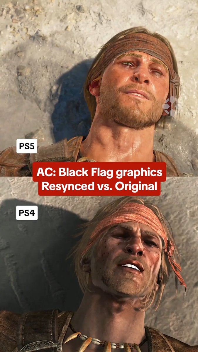 Check out Assassin's Creed Black Flag Resynced's graphics on PS5 compared to the original on PS4.