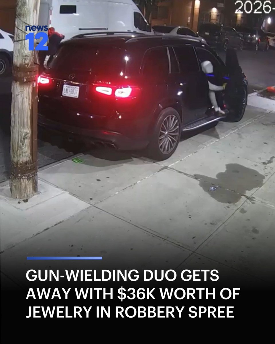 JUST IN: In one incident, a man was pistol-whipped and beaten before the duo snatched four necklaces. #News12 #Bronx #Robbery