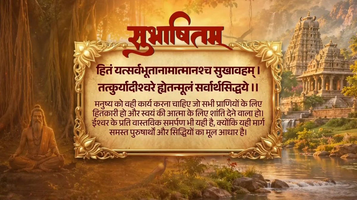 निःस्वार्थ कर्म ही मानवता की सबसे बड़ी शक्ति है। हम सेवा और समर्पण के इसी भाव के साथ हर किसी के जीवन को बेहतर बनाने का संकल्प लेकर आगे बढ़ रहे हैं। हितं यत्सर्वभूतानामात्मानश्च सुखावहम् । तत्कुर्यादीश्वरे ह्येतन्मूलं सर्वार्थसिद्धये ।।