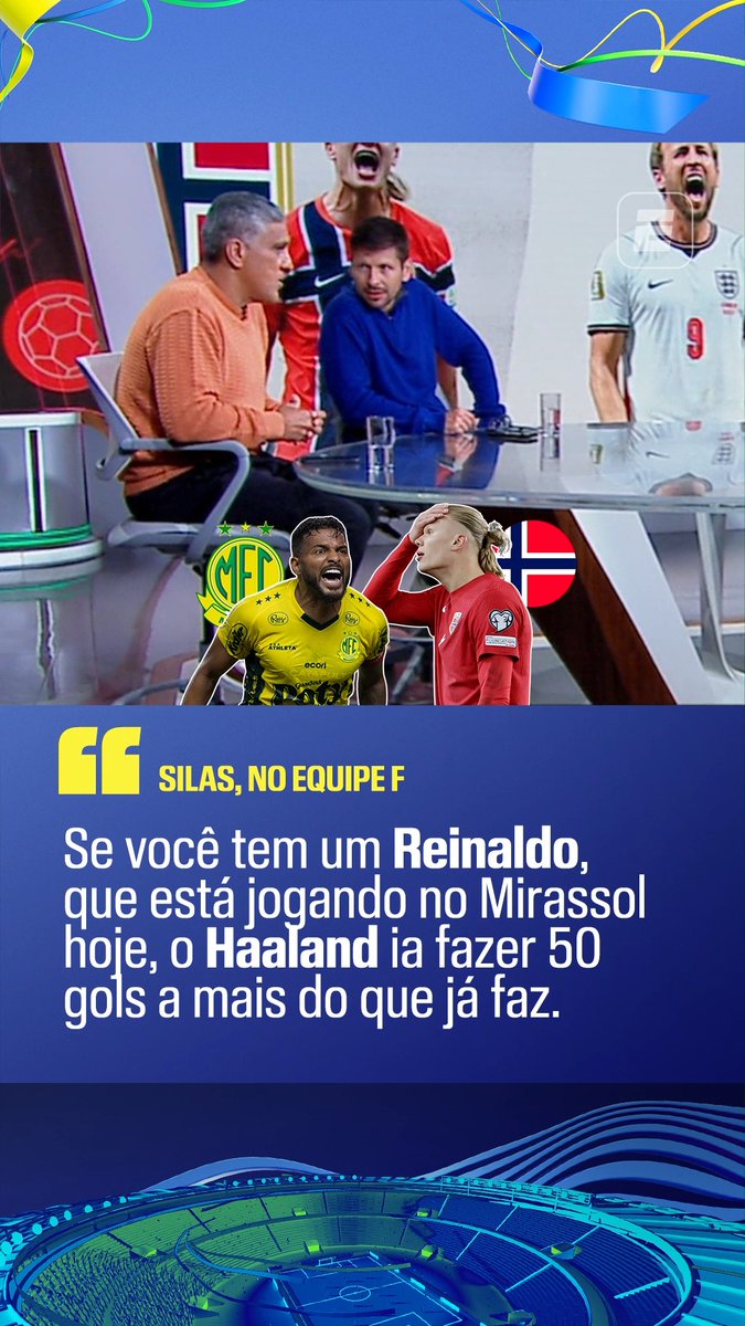 KINGNALDO🤝HAALAND No Equipe F, Silas falou sobre a qualidade técnica de Haaland e disse que, se Reinaldo, do Mirassol, jogasse ao lado do norueguês, Erling faria mais gols do que faz hoje. 👉 Assista à Copa do Mundo FIFA pela CazéTV no #DisneyPlus, sem custo adicional. #ESPN2026 #FIFAWorldCup