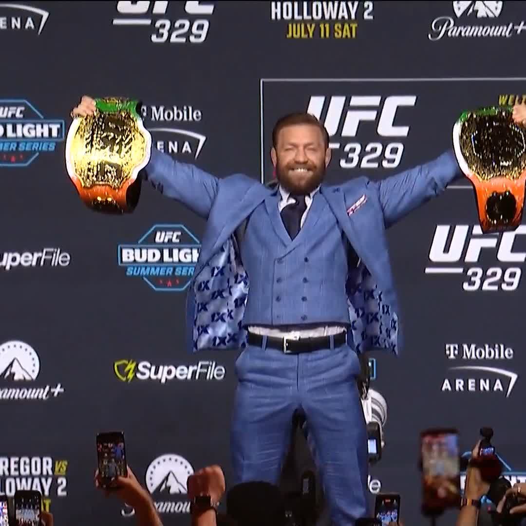Intenso el face to face entre Conor McGregor y Max Holloway #UFC329