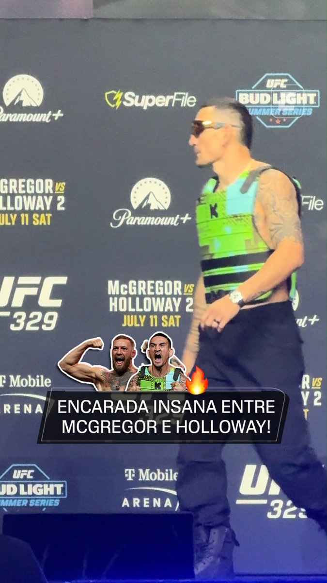 ESSA LUTA VAI PEGAR FOGO! 🔥 OLHA COMO O MCGREGOR E O HOLLOWAY SE ENCARARAM ANTES DO UFC 329. Quem vai vencer essa, fã de esportes? #ESPNKnockOut #UFC
