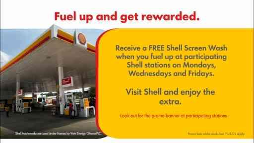 Fuel up. Get rewarded. Your next visit to Shell comes with a little extra. Fuel up at participating Shell stations on Mondays, Wednesdays and Fridays and receive a FREE Shell Screen Wash on us. Tag a friend who’d benefit from this too.