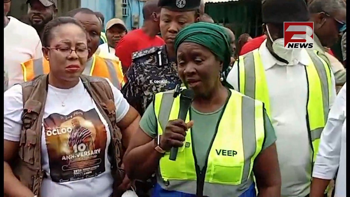 Vice President Professor Naana Jane Opoku-Agyemang joins residents, security agencies, and municipal authorities in Nungua for the first day of the national clean-up exercise. #3NewsGH #TV3GH