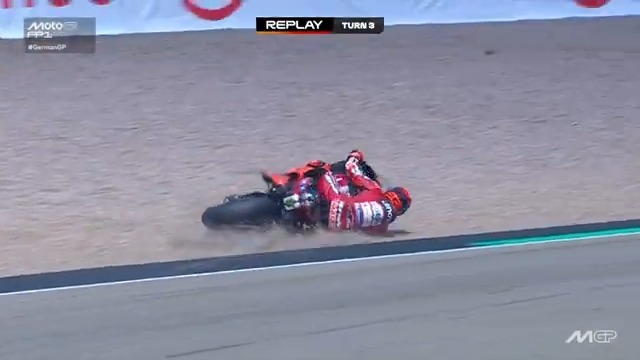 💥 Marc Márquez starts the day with a tumble at Turn 3! #GermanGP 🇩🇪