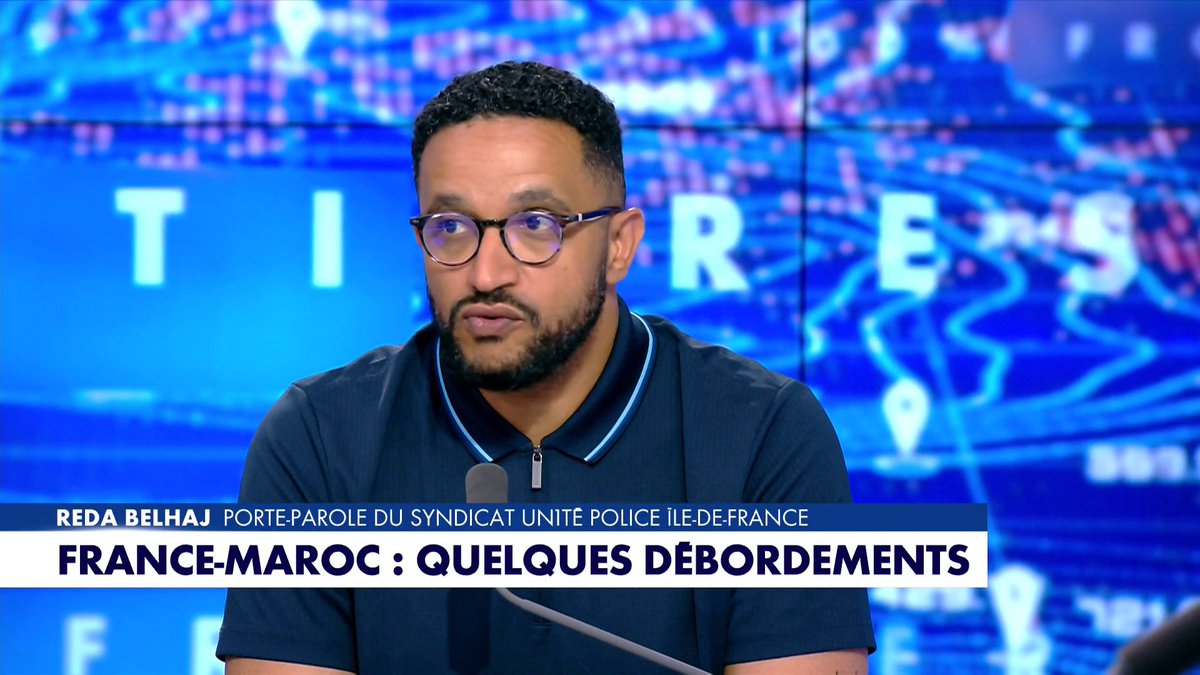 «Pour faire la fête en France, il faut 8.000 policiers à Paris et 20.000 sur toute la France» tempère Reda Belhaj, porte-parole du syndicat Unité Police Ile-de-France, dans #100Frontieres après la victoire des Bleus face au Maroc
