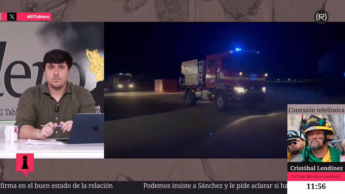 "Esto era una cosa anunciada porque llevamos 3 años diciéndole al consejero Antonio Sanz que tiene que completar el dispositivo al 100% y no lo están haciendo" Cristóbal Lendinez, bombero forestal afiliado a CGT, sobre Los Gallardos 👇🏾 📺 EL TABLERO |