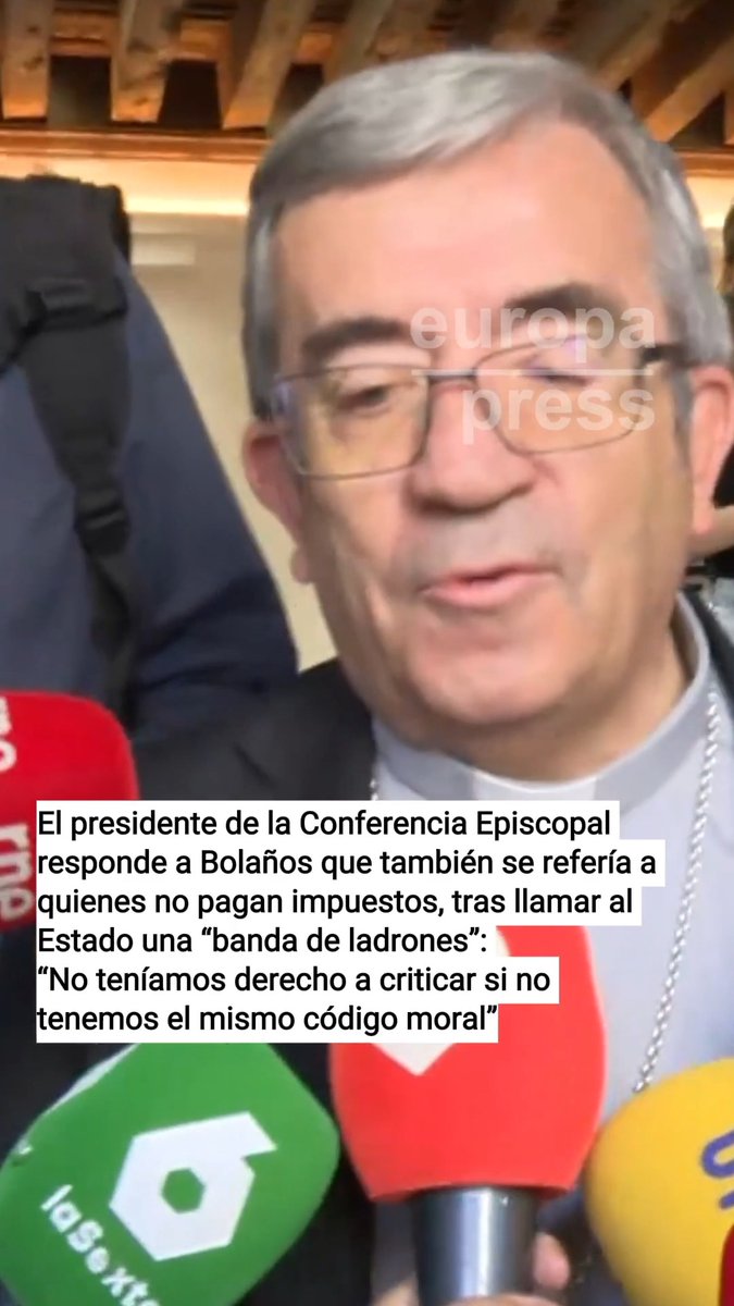 El presidente de la Conferencia Episcopal responde a Bolaños tras llamar al Estado "banda de ladrones": "No me refería al Gobierno, me refería al Estado, incluyendo a los ciudadanos que no pagan impuestos"
